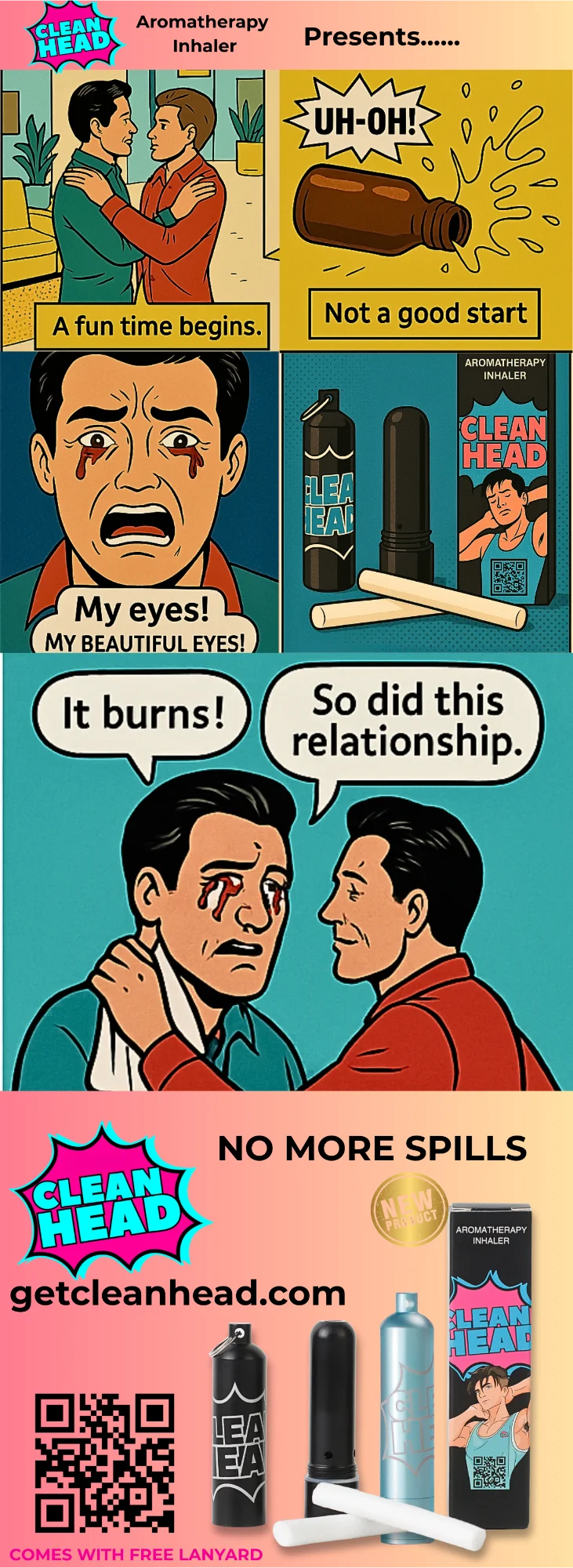 Clean Head Comic - No More Spills